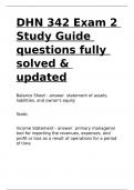 DHN 342 Exam 2 Study Guide questions fully solved & updated