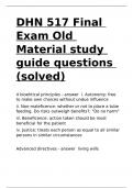 DHN 517 Final Exam Old Material study guide questions (solved)DHN 517 Final Exam Old Material study guide questions (solved)DHN 517 Final Exam Old Material study guide questions (solved)