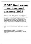 JROTC final exam questions and answers 2024.