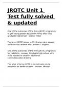 JROTC Unit 1 Test fully solved & updated.