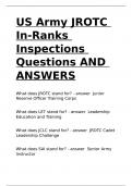 US Army JROTC In-Ranks Inspections Questions AND ANSWERS