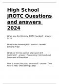 High School JROTC Questions and answers 2024