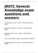 JROTC General Knowledge exam questions and answers.