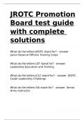 JROTC Promotion Board test guide with complete solutions.