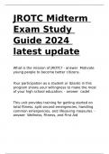 JROTC Midterm Exam Study Guide 2024 latest update.