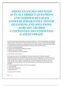 ABSITE EXAM 2024-2025 WITH  ACTUAL CORRECT QUESTIONS  AND VERIFIED DETAILED  ANSWERS |FREQUENTLY TESTED  QUESTIONS AND SOLUTIONS  |ALREADY GRADED  A+|NEWEST|GUARANTEED PASS  |LATEST UPDATE