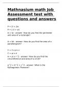 Mathnasium math Job Assessment test with questions and answers.