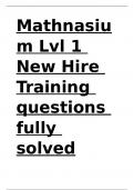 Mathnasium Lvl 1 New Hire Training questions fully solved