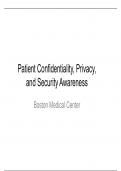 Patient Confidentiality, Privacy, and Security Awareness