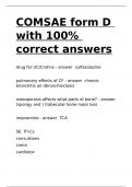 COMSAE form D with 100- correct answers