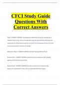 CFCI Study Guide Questions With Correct Answers.