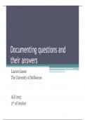 Documenting questions and  their answers