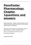 PennFoster Pharmacology Chapter 1questions and answers