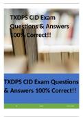 TXDPS CID Exam Questions & Answers 100% Correct!!