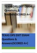 TEXAS DPS EXIT EXAM Questions & Answers(SCORED A+)