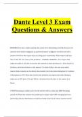 Dante Level 3 Exam Questions & Answers.