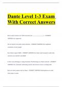 Dante Level 1-3 Exam With Correct Answers.