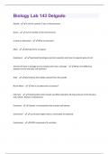 Biology Lab 143 Delgado Latest(2024/2025) Updated Questions and Answers with complete solutions.