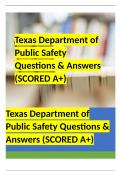 Texas Department of Public Safety Questions & Answers (SCORED A+)