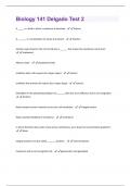 Biology 141 Delgado Test 2 Latest(2024/2025) Updated Questions and Answers with complete solutions.