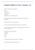 Delgado CHEM 141--Test 1 Chapters 1-2  Questions And Answers With 100% Correct Answers