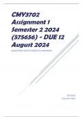 CMY3702 Assignment 1 Semester 2 2024 (575656) - DUE 12 August 2024