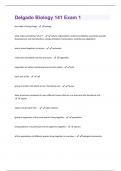 Delgado Biology 141 Exam 1  Questions And Answers With 100% Correct Answers