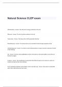 Natural Science CLEP Exam Questions with Correct and Complete Answers