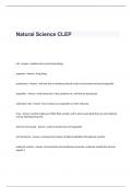 Natural Science CLEP Exam Questions and Answers