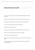 Natural Science CLEP Exam Questions and Solutions