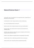 Natural Science Exam 1 Questions and Correct Answers