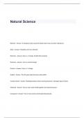 Natural Science Exam Questions Complete with Correct Answers