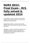 NURS 8022 Final Exam - M /S fully solved & updated 2024.