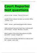 Court Reporter test questions and answers