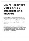 Court Reporter-s Guide CH 1-3 questions and answers