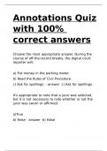 Annotations Quiz with 100- correct answers