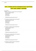 STEP 1 PHARM SKETCHY|PHARMACOLOGY QUESTIONS WITH 100% CORRECT ANSWERS 2024