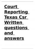 Court Reporting Texas Csr Written questions and answers