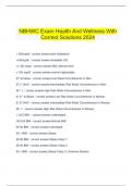  NBHWC Exam Health And Wellness With Correct Solutions 2024