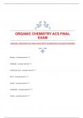 ORGANIC CHEMISTRY ACS FINAL EXAM WITH GUARANTEED ACCURATE ANSWERS