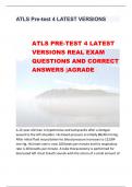 ATLS PRE-TEST 4 LATEST VERSIONS REAL EXAM QUESTIONS AND CORRECT ANSWERS |AGRADE