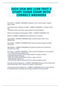 2024 UGA BIO 1108 TEST 2 STUDY GUIDE EXAM WITH CORRECT ANSWERS