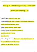 Serway & Vuille College Physics 11th Edition Chapter 5 Vocabulary List Questions and Answers (2024 / 2025) (Verified Answers)