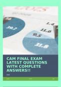 CAM FINAL EXAM LATEST QUESTIONS WITH COMPLETE ANSWERS!!