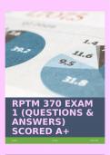 RPTM 370 EXAM 1 (QUESTIONS & ANSWERS) SCORED A+