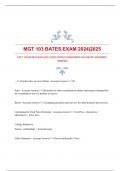 MGT 103 BATES EXAM 2024|2025 WITH GUARANTEED ACCURATE ANSWERS|VERIFIED