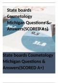 Michigan Cosmetology  EXAM BUNDLE|QUESTIONS WITH CORRECT SOLUTIONS!!