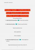 Shadow Health – Cardiovascular Exam Questions with Correct Verified Answers 2024/2025