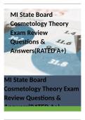 MI State Board Cosmetology Theory Exam Review Questions & Answers(RATED A+)