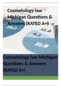 Cosmetology law Michigan Questions & Answers (RATED A+)